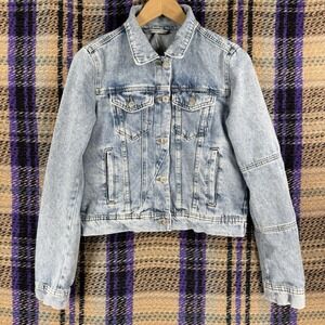 Free People Rumors Denim Jacket Womens Small Light Wash Jean Jacket Casual